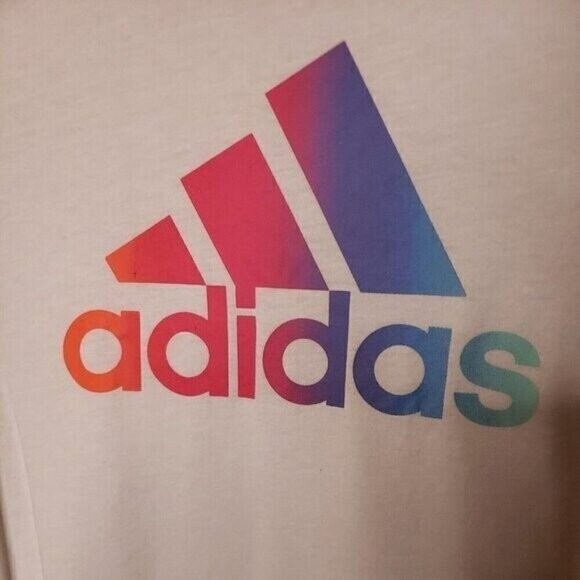 Adidas Girls White Long Sleeve Top Ombre Logo 14 - Picture 3 of 6